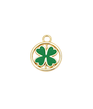 spinning four leaf clover charm