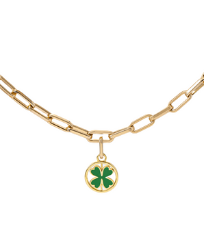 spinning four leaf clover charm