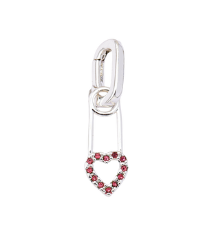 heart safety pin charm