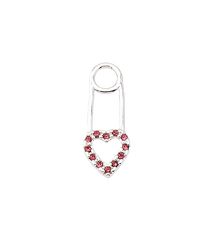 heart safety pin charm