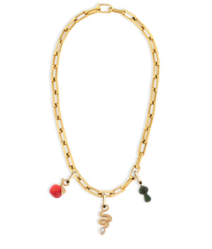 The apple and snake necklace stack