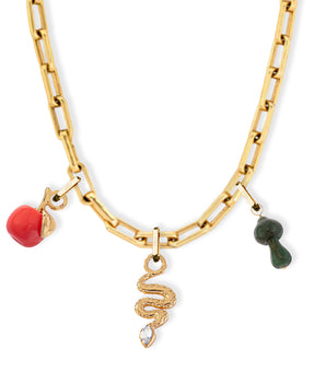 The apple and snake necklace stack