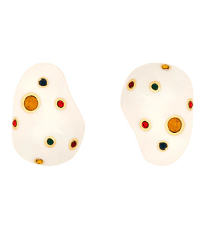 Dotty Enamel Multi Stone Earring