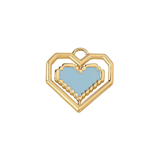 pixelated spinning heart: blue
